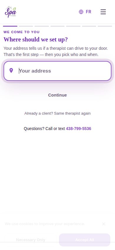 Prenotazione Spa Mobile su un telefono — Leona